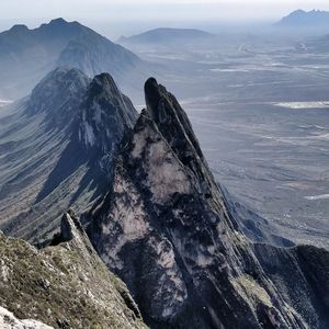 Scenic view of rock formations against sky