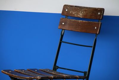 Low angle view of old building against blue sky