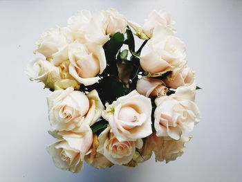 Close-up of white rose bouquet