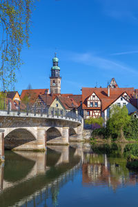 View of lauf an der pegnitz from pegnitz river, germany