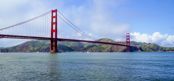 Golden gate bridge against sky