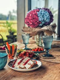 Close-up of food on table