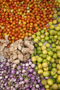 Full frame shot of vegetables for sale at market