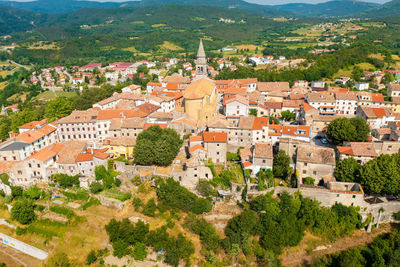 High angle view of townscape