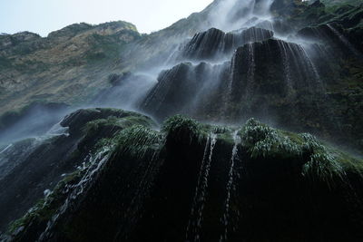 Scenic view of waterfall