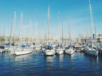 Boats in harbor