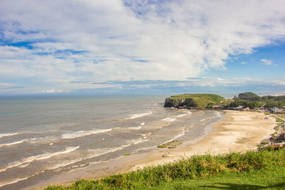 Scenic view of beach against sky