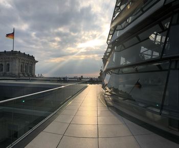 View of city at sunset