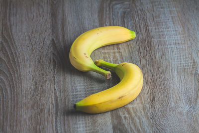 High angle view of yellow fruit on table