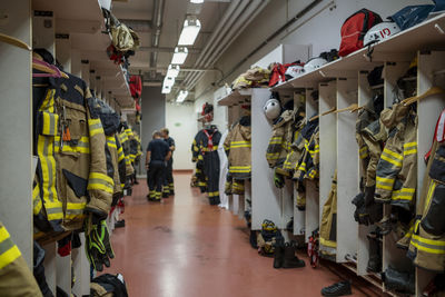 View of firefighters locker