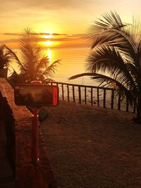 Scenic view of beach during sunset