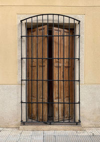 Closed door of building