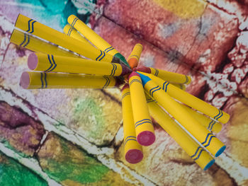 Close-up of toy in container