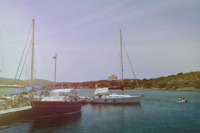 Boats in sea