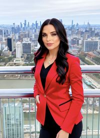 Portrait of young woman standing in city