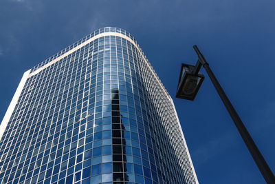 Low angle view of modern building against sky