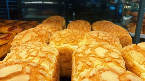 Close-up of bread for sale in store