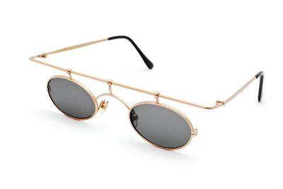 Close-up of sunglasses against white background