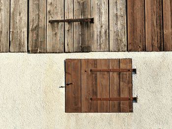 Close-up of closed wooden door