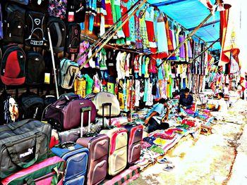 Full frame shot of market stall