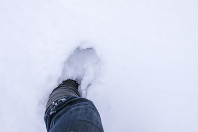 Low section of person in snow