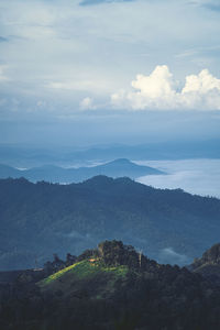 Scenic view of mountains against sky