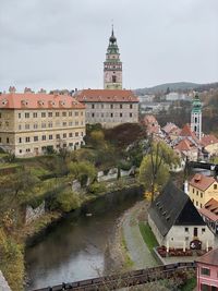 Buildings against sky in city