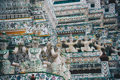 Low angle view of sculptures on building