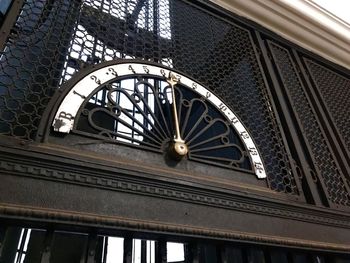 Low angle view of skylight in railroad station building