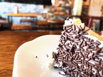 Close-up of cake on table