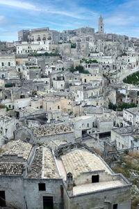 Aerial view of the historic center of matera