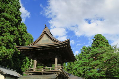 Low angle view of temple against sky