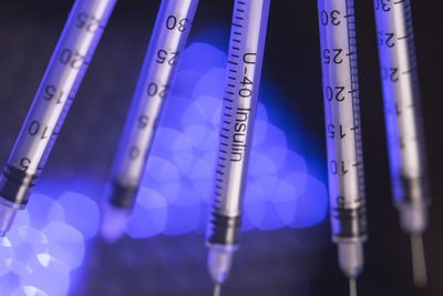 Close-up of syringes