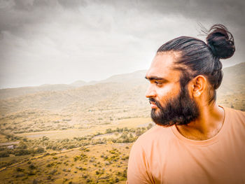 Portrait of man looking away