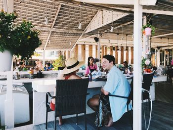 Group of people in restaurant