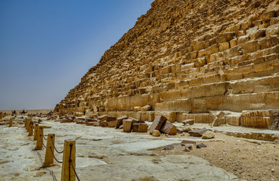 View of old ruins against clear sky