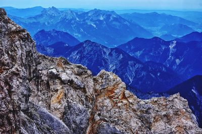 Scenic view of mountains against sky