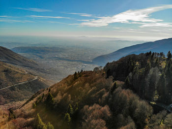 High angle view of landscape against sky