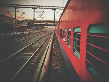 Railroad station against sky