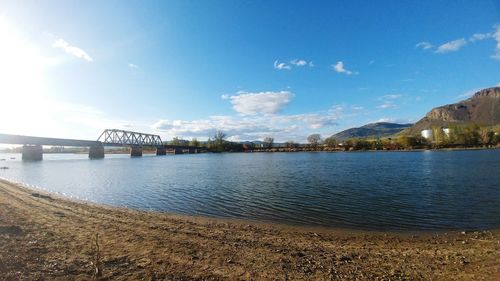 Bridge over river against sky