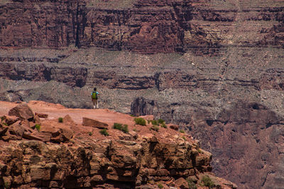 High angle view of person standing on hill