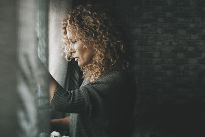 Young woman looking away