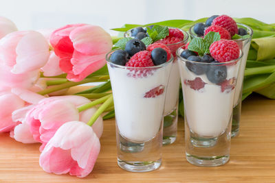 Various fruits and fruit salad