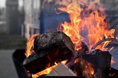 Close-up of bonfire