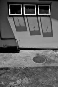 Close-up of railroad station platform