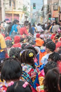 People on street in city