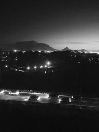 Illuminated city at night