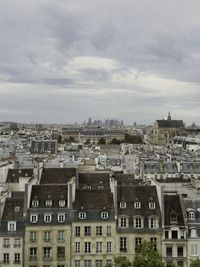 High angle view of townscape against sky view on paris from centre pompidou