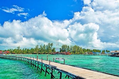 View of sea against cloudy sky