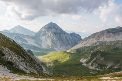 Scenic view of mountains against sky